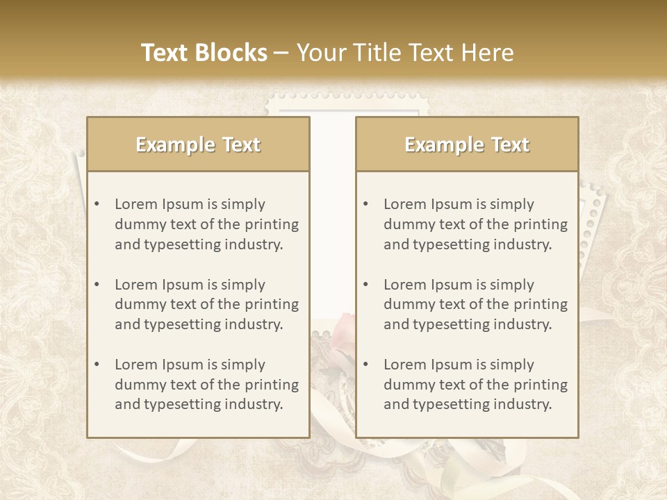 Illustration Romantic Postcard PowerPoint Template