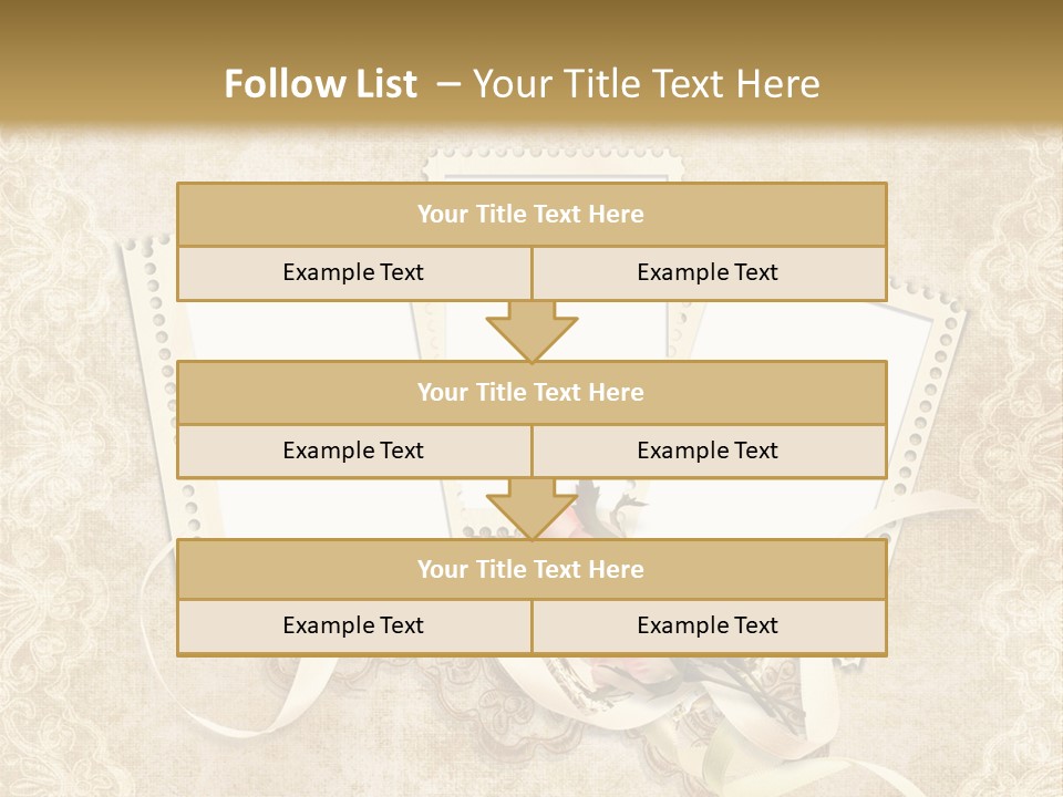 Illustration Romantic Postcard PowerPoint Template