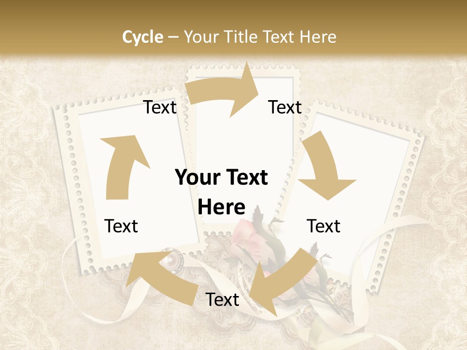 Illustration Romantic Postcard PowerPoint Template