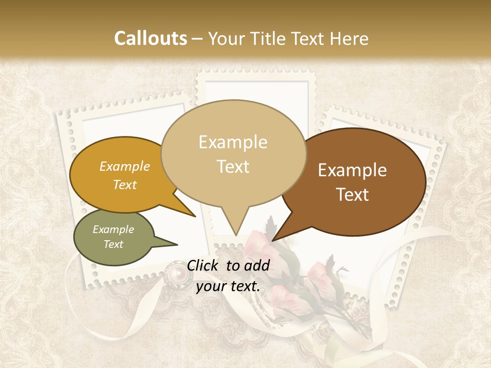 Illustration Romantic Postcard PowerPoint Template