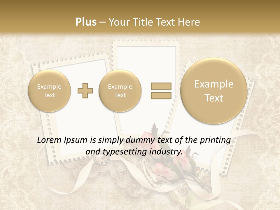 Illustration Romantic Postcard PowerPoint Template