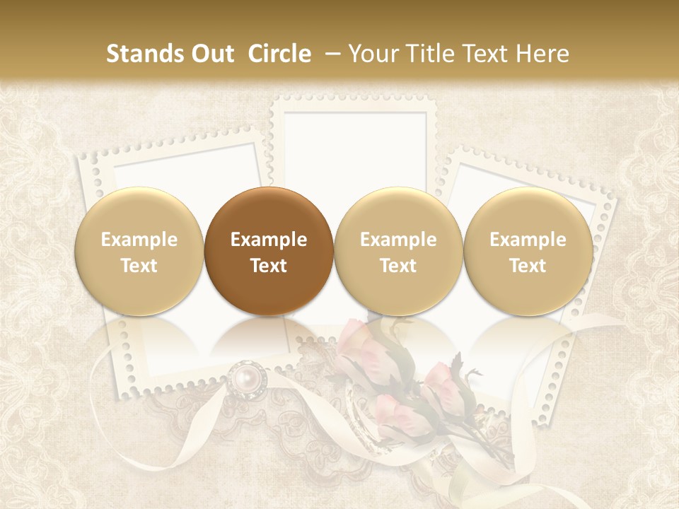 Illustration Romantic Postcard PowerPoint Template