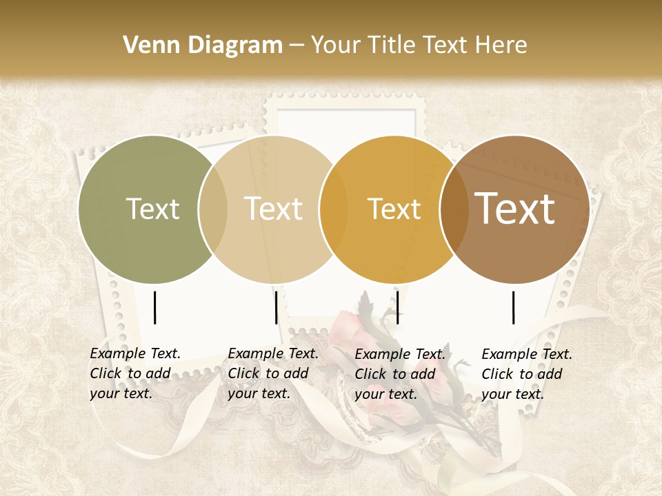 Illustration Romantic Postcard PowerPoint Template