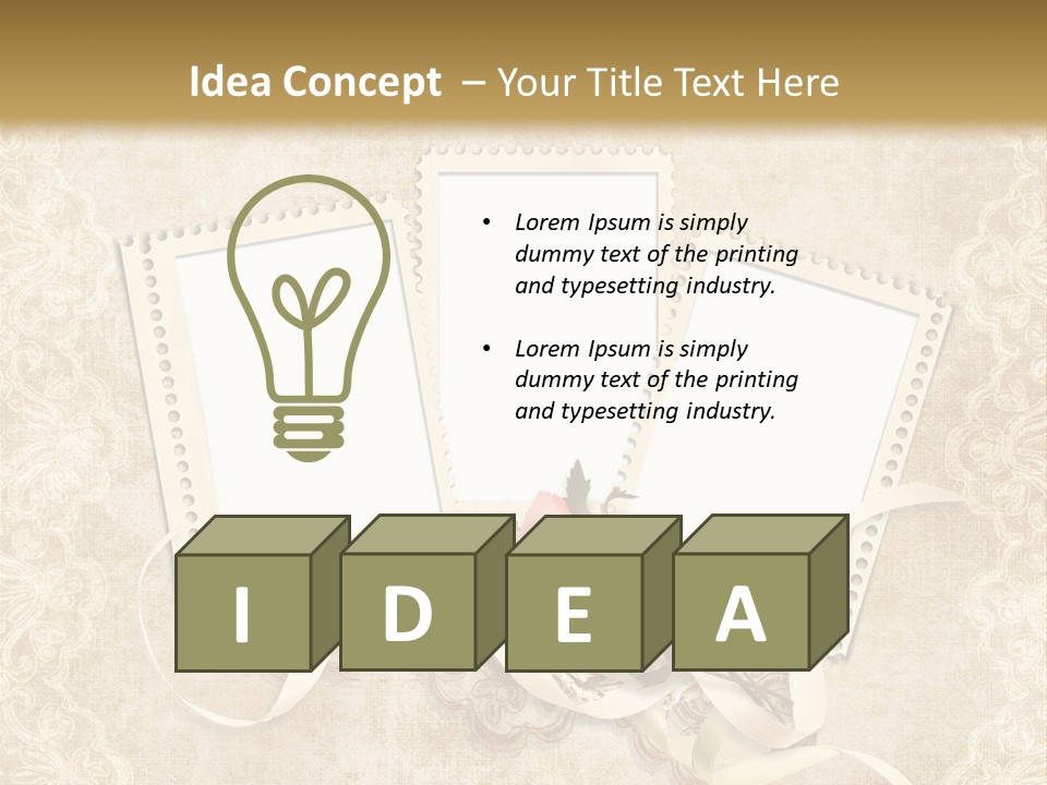 Illustration Romantic Postcard PowerPoint Template