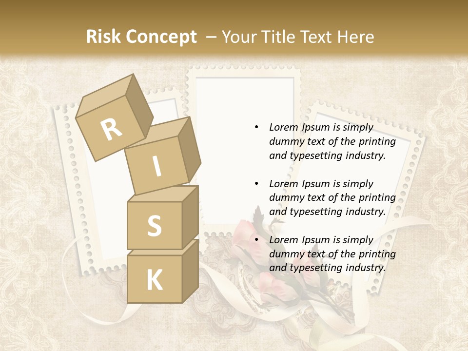 Illustration Romantic Postcard PowerPoint Template