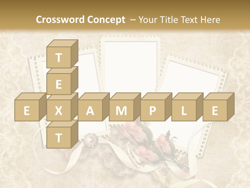 Illustration Romantic Postcard PowerPoint Template