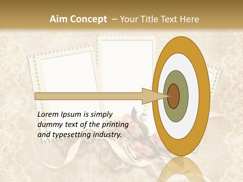 Illustration Romantic Postcard PowerPoint Template