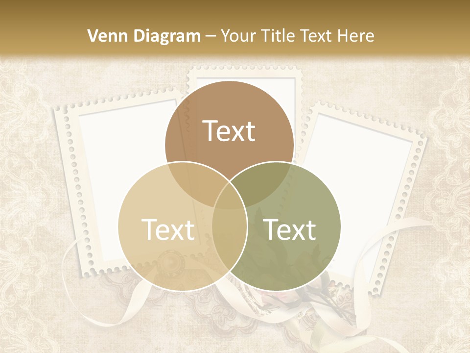 Illustration Romantic Postcard PowerPoint Template