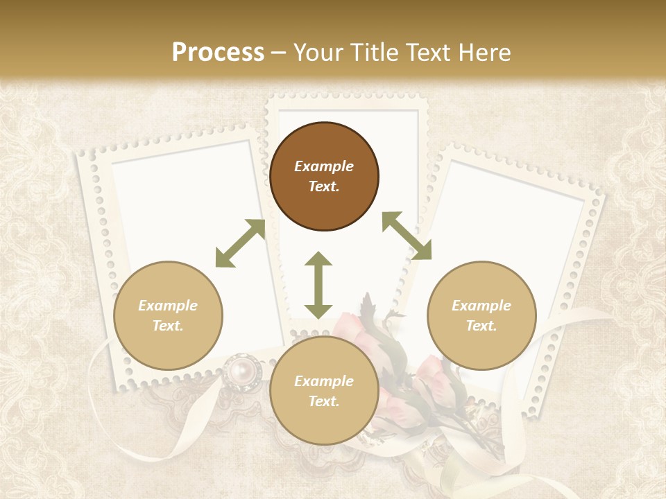 Illustration Romantic Postcard PowerPoint Template