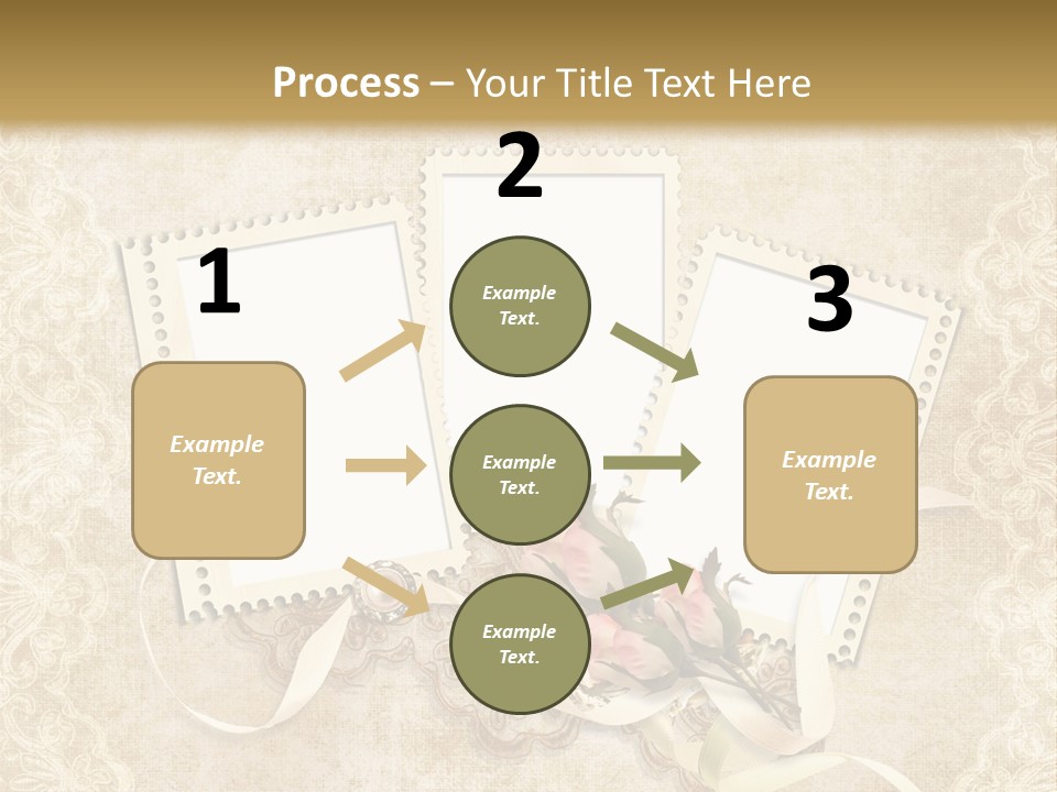 Illustration Romantic Postcard PowerPoint Template