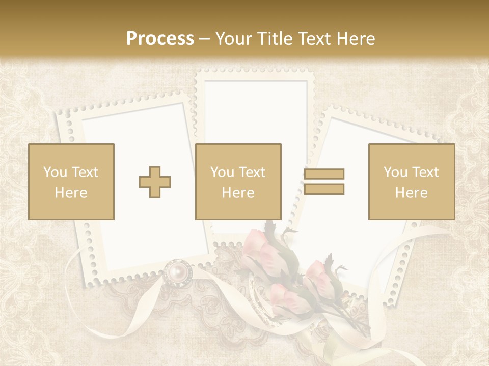 Illustration Romantic Postcard PowerPoint Template