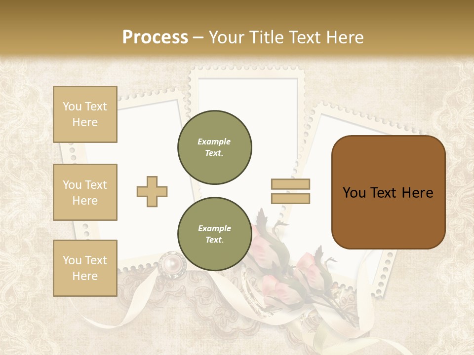 Illustration Romantic Postcard PowerPoint Template
