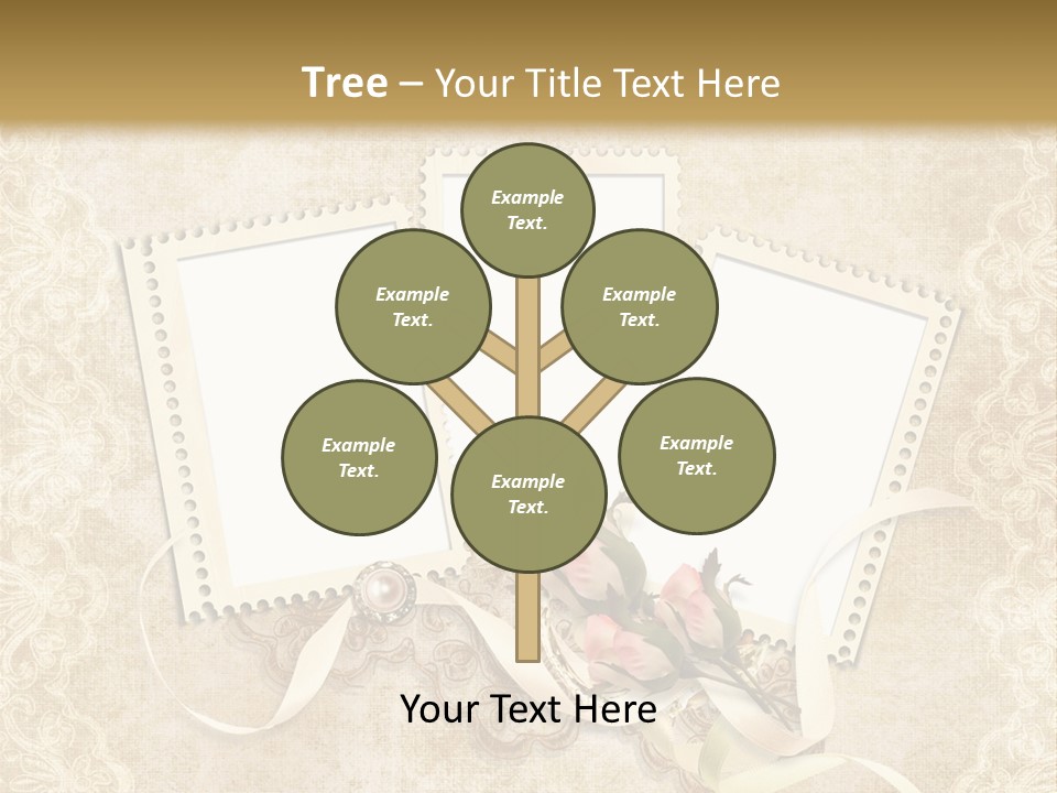 Illustration Romantic Postcard PowerPoint Template