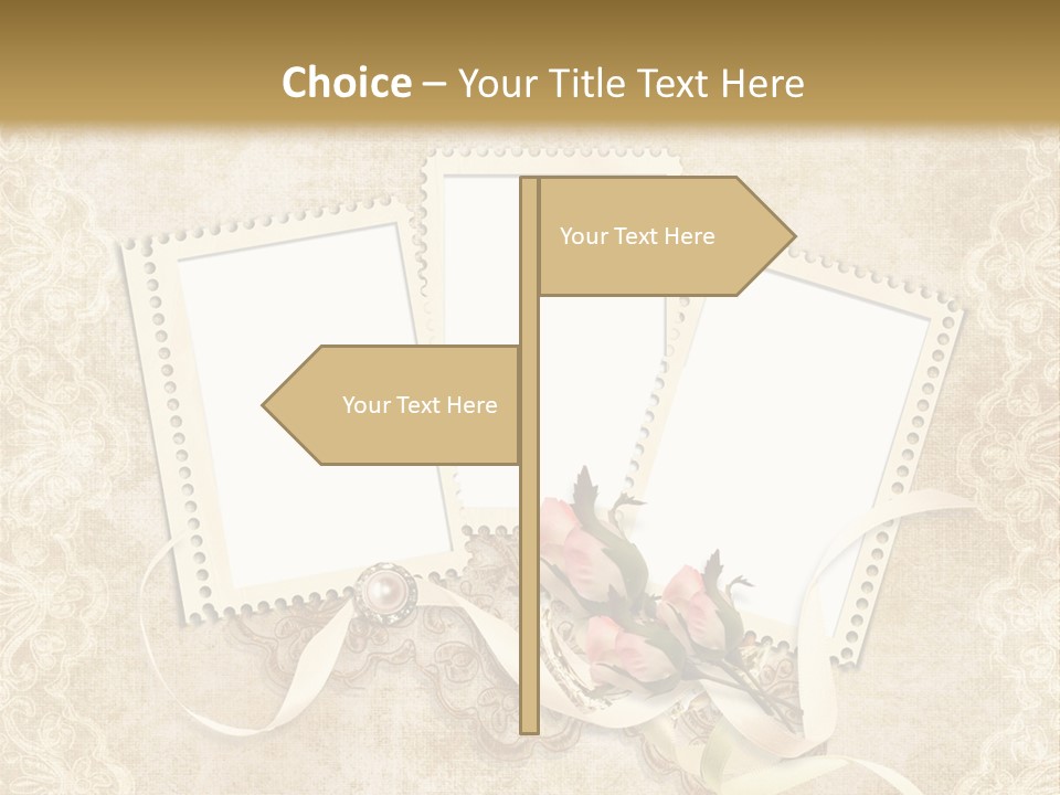 Illustration Romantic Postcard PowerPoint Template