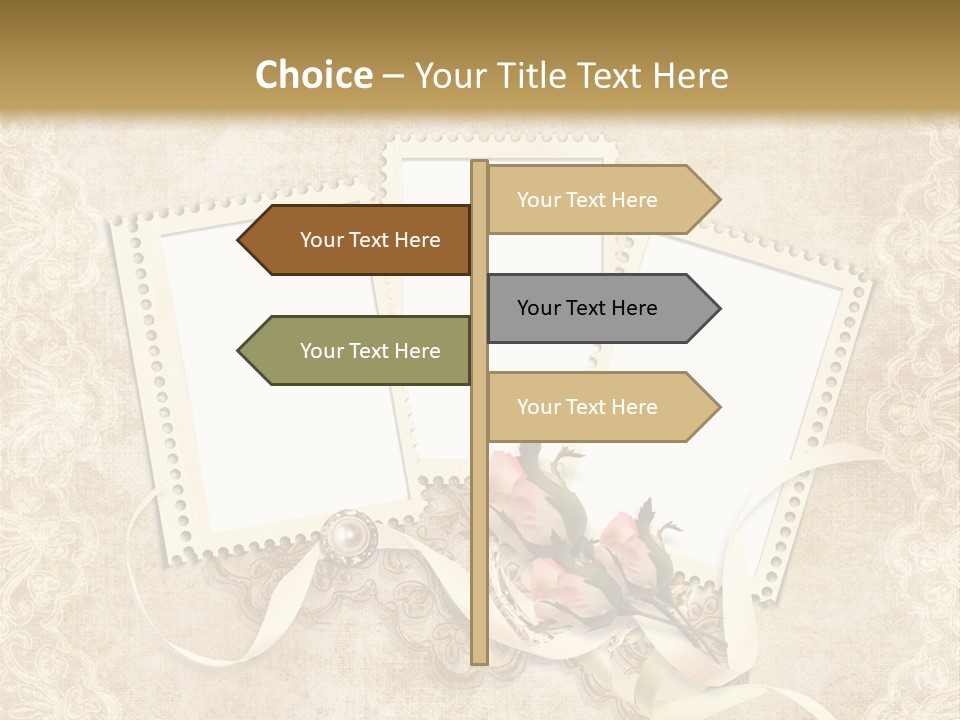 Illustration Romantic Postcard PowerPoint Template