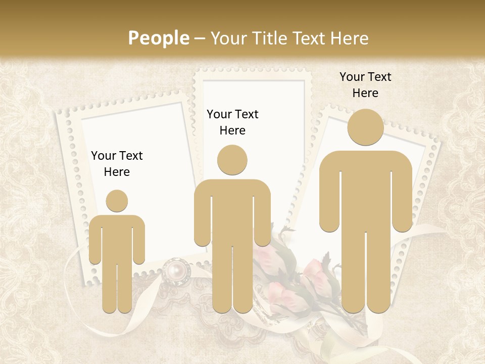 Illustration Romantic Postcard PowerPoint Template