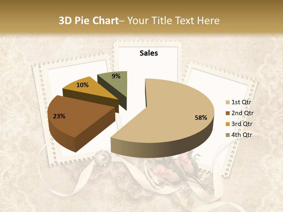 Illustration Romantic Postcard PowerPoint Template