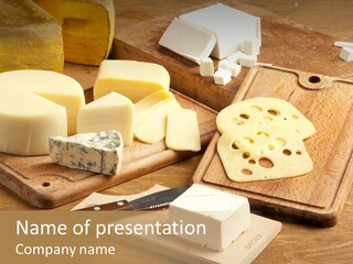 Wood Assortment Dairy Product PowerPoint Template