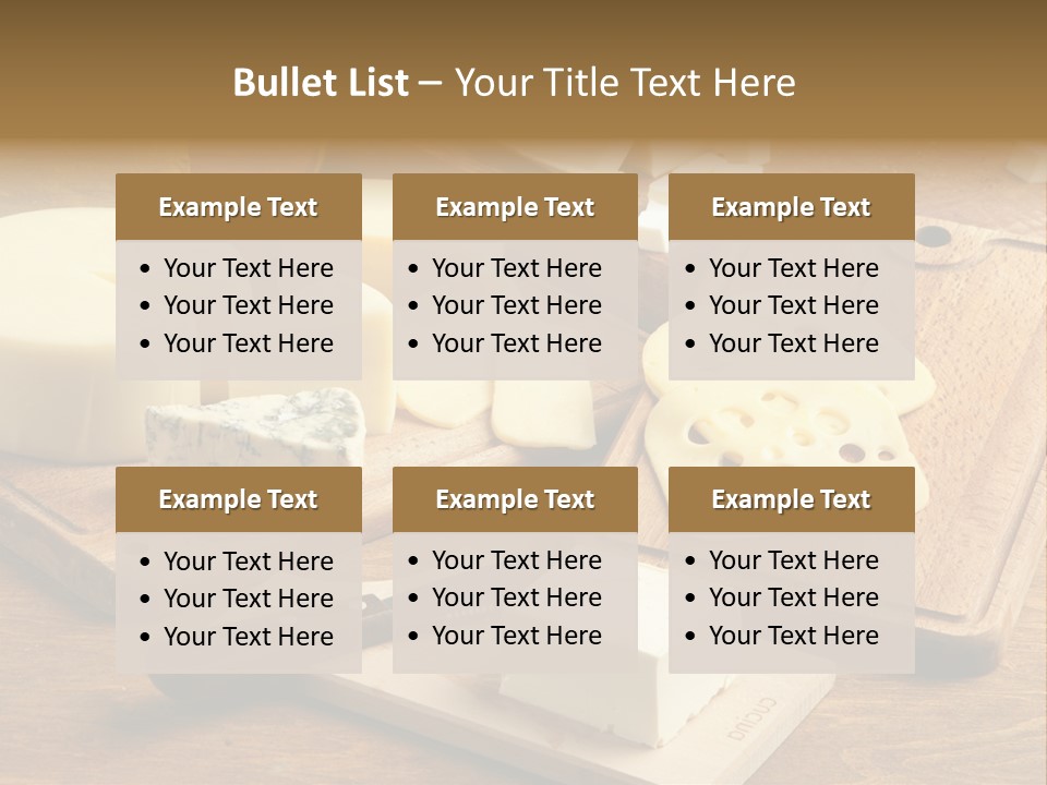 Wood Assortment Dairy Product PowerPoint Template