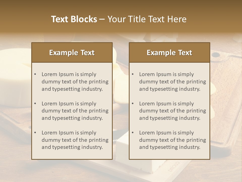 Wood Assortment Dairy Product PowerPoint Template