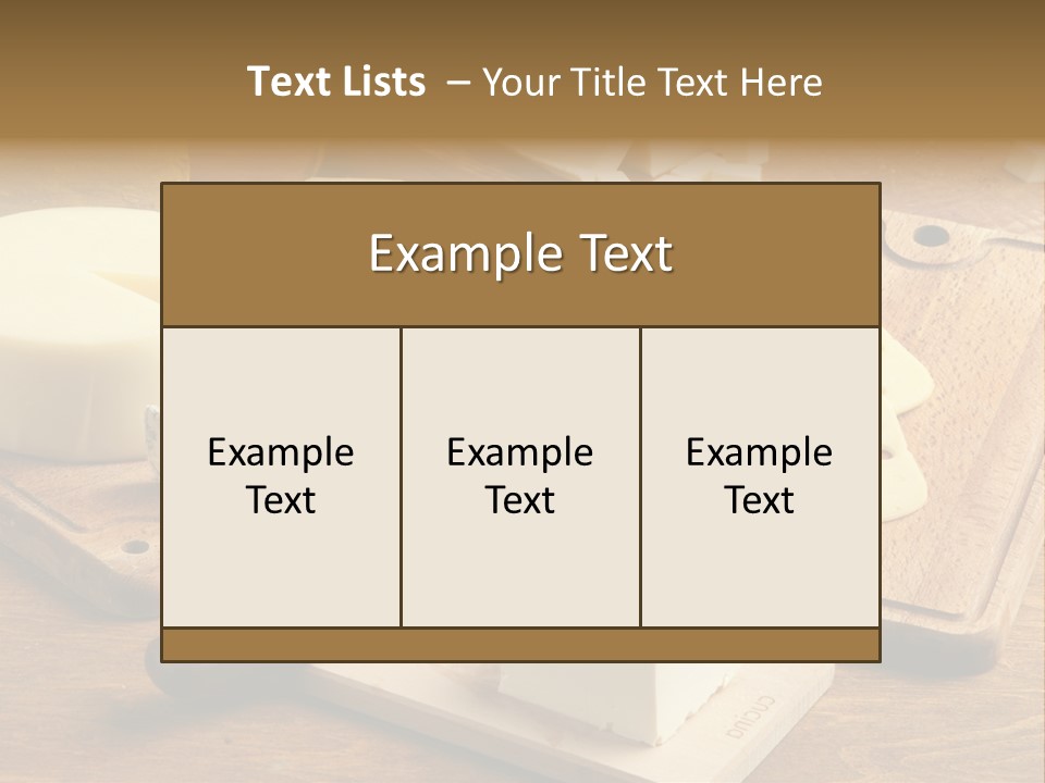 Wood Assortment Dairy Product PowerPoint Template
