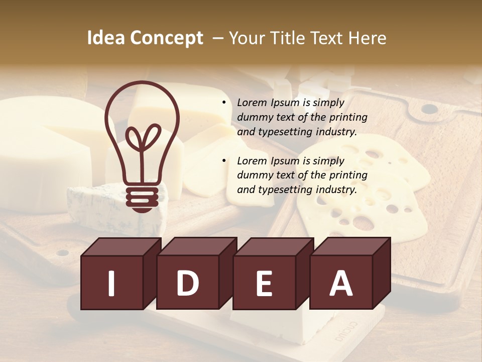 Wood Assortment Dairy Product PowerPoint Template