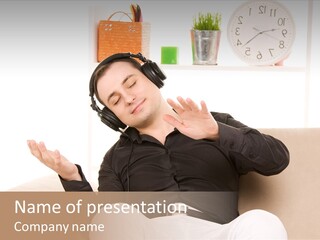 Hearing Half Length Guy PowerPoint Template