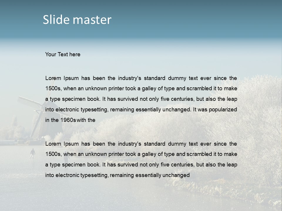 Tree Blue Frost PowerPoint Template