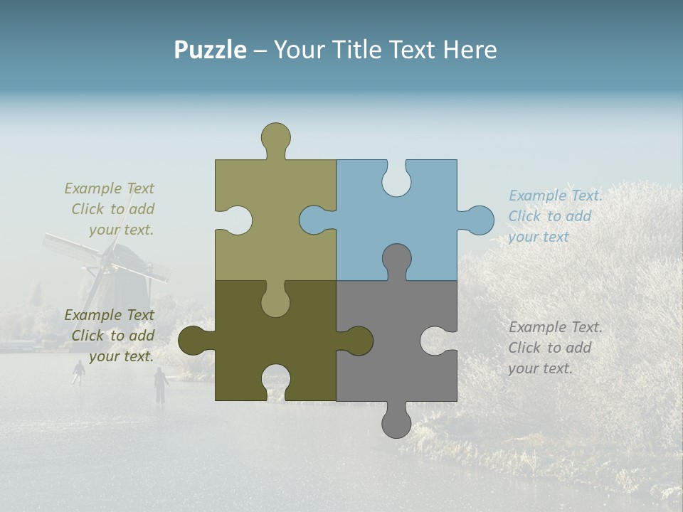 Tree Blue Frost PowerPoint Template