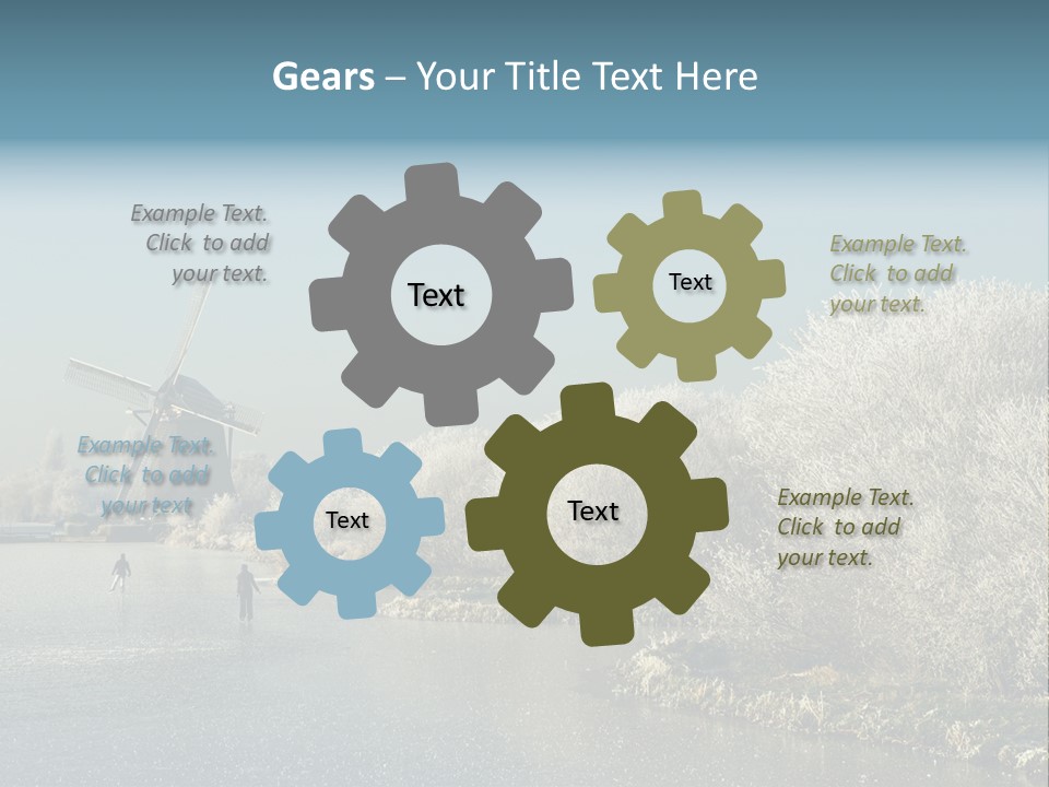 Tree Blue Frost PowerPoint Template
