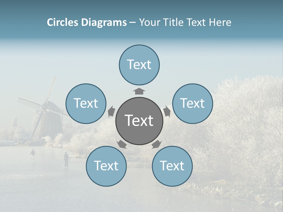 Tree Blue Frost PowerPoint Template