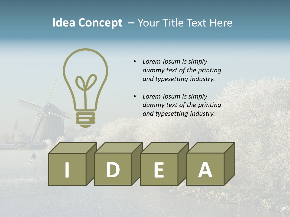 Tree Blue Frost PowerPoint Template