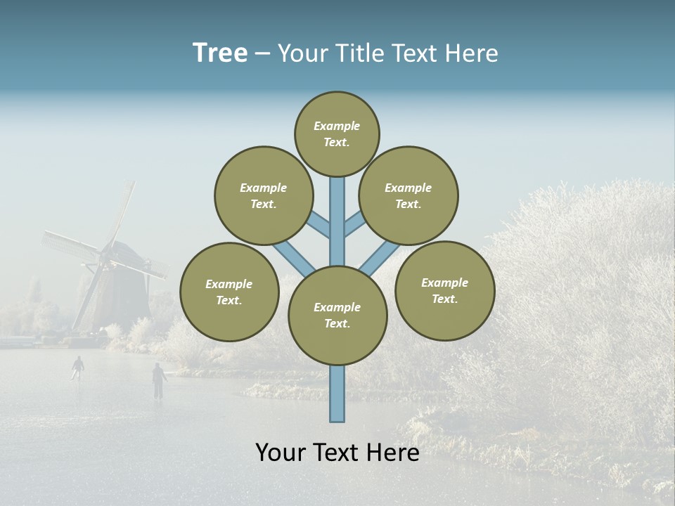 Tree Blue Frost PowerPoint Template