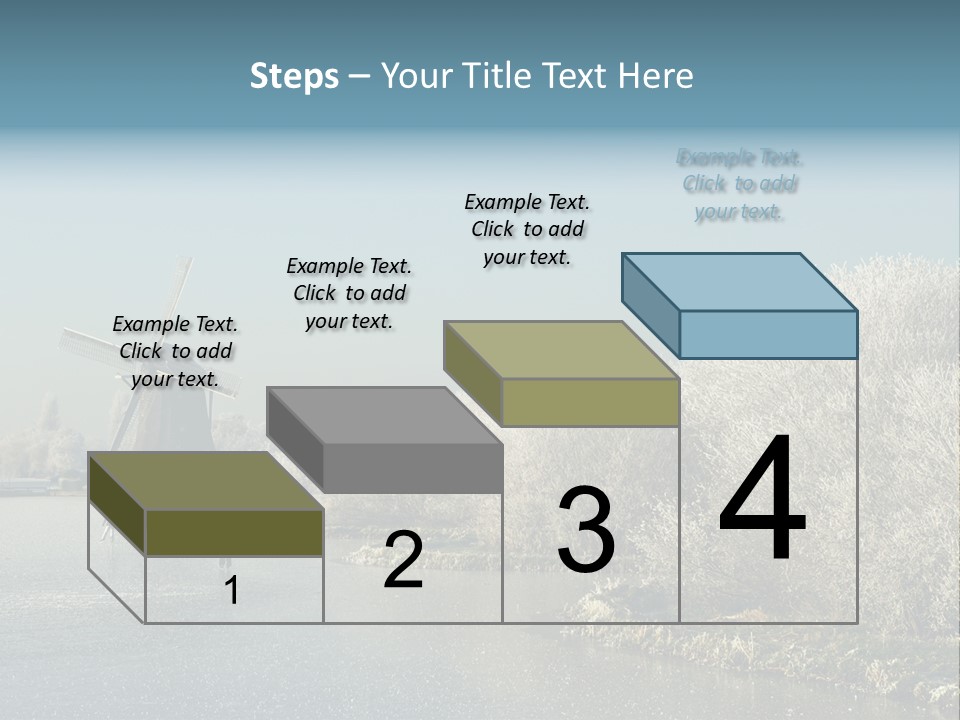 Tree Blue Frost PowerPoint Template