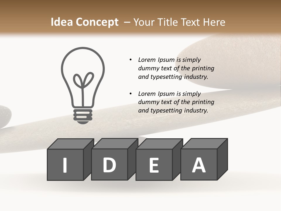 Stick Balance White PowerPoint Template