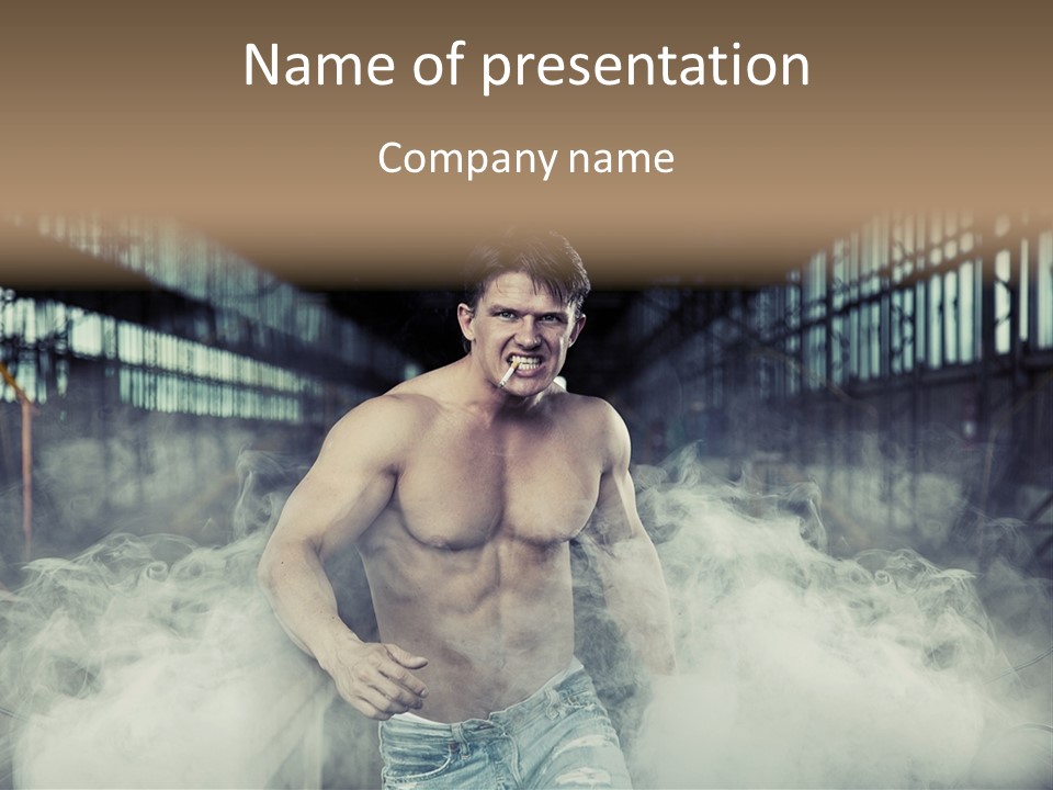 Cutout Expression Serious PowerPoint Template