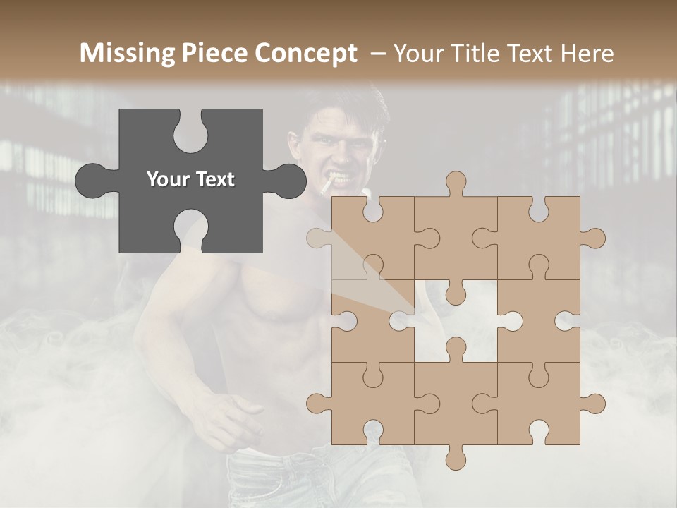 Cutout Expression Serious PowerPoint Template