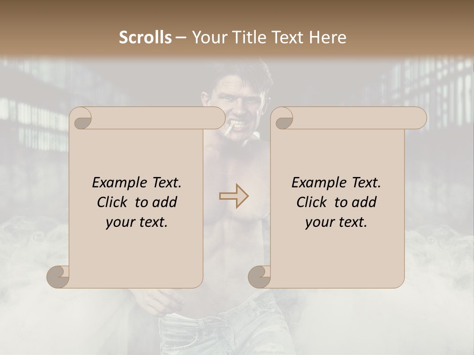 Cutout Expression Serious PowerPoint Template
