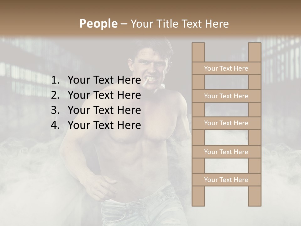 Cutout Expression Serious PowerPoint Template