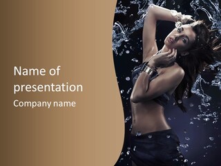 Liquid Brunette Drop PowerPoint Template