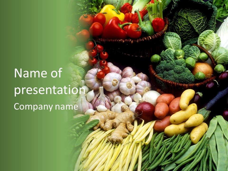 Aubergine Cauliflower Nutrition PowerPoint Template