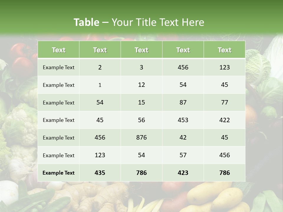 Aubergine Cauliflower Nutrition PowerPoint Template