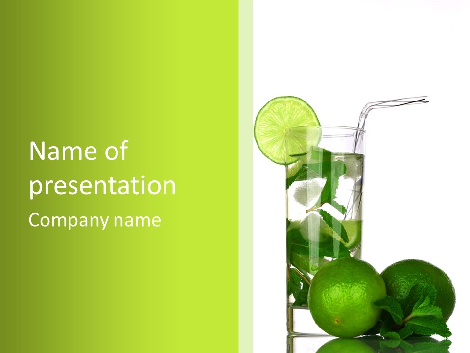 Glass White Green PowerPoint Template