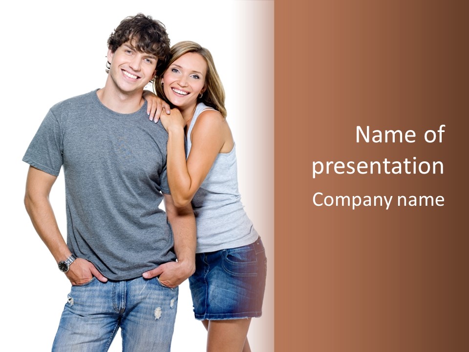 Young Couple Joy PowerPoint Template