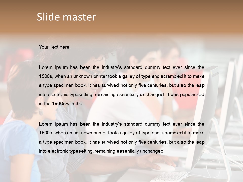 Business School Man Working PowerPoint Template