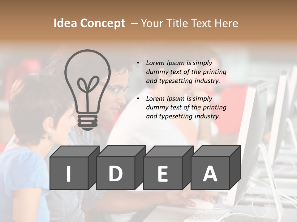 Business School Man Working PowerPoint Template