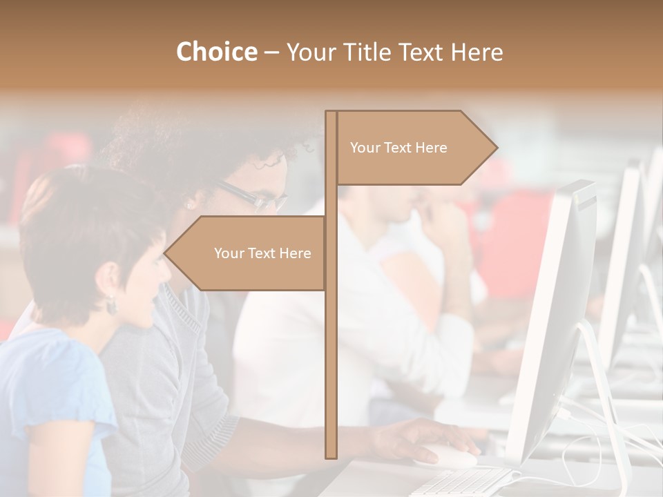 Business School Man Working PowerPoint Template
