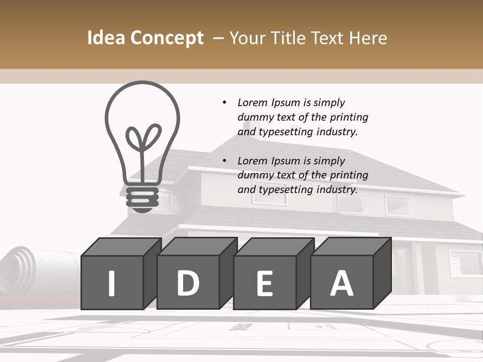 Roof Fireplace Compartment PowerPoint Template