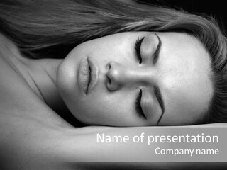 Bed Face Person PowerPoint Template