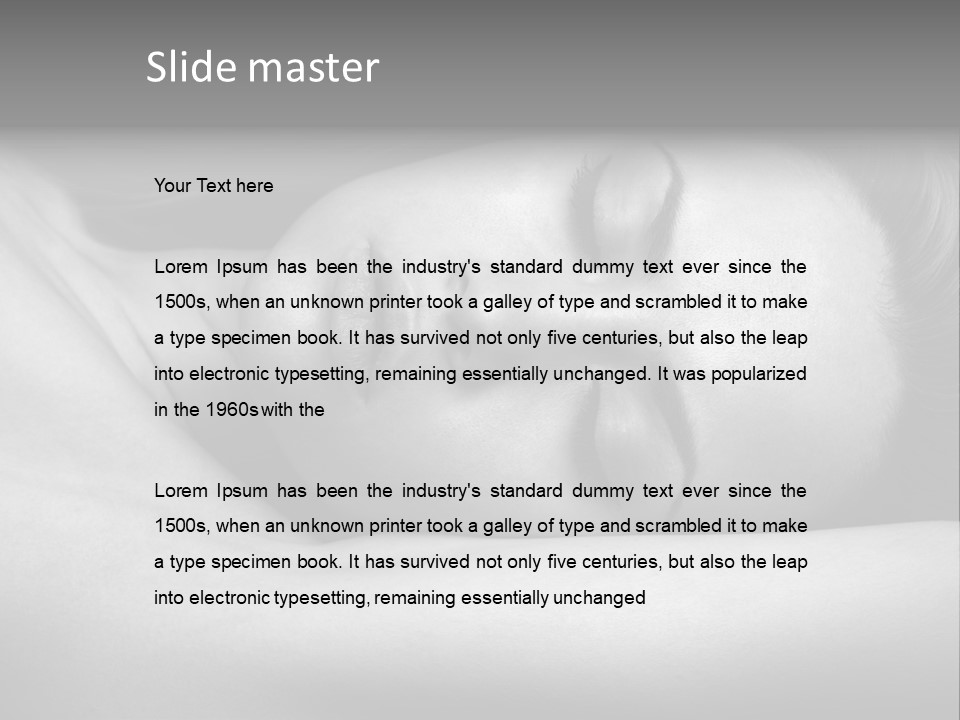 Bed Face Person PowerPoint Template